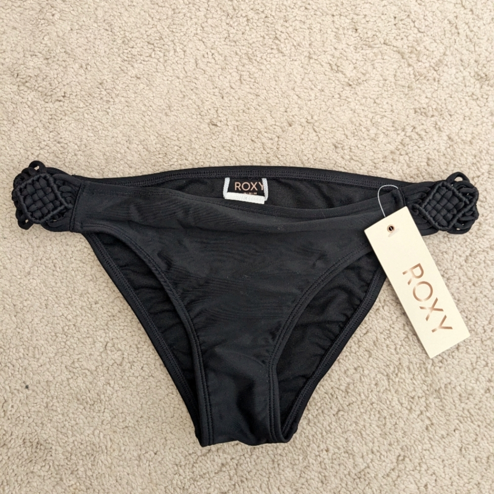 Roxy Black Swim Bottoms, Size M